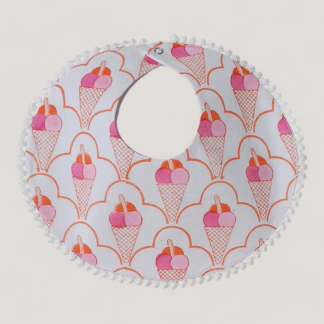 Pink Orange Ice Cream Bib