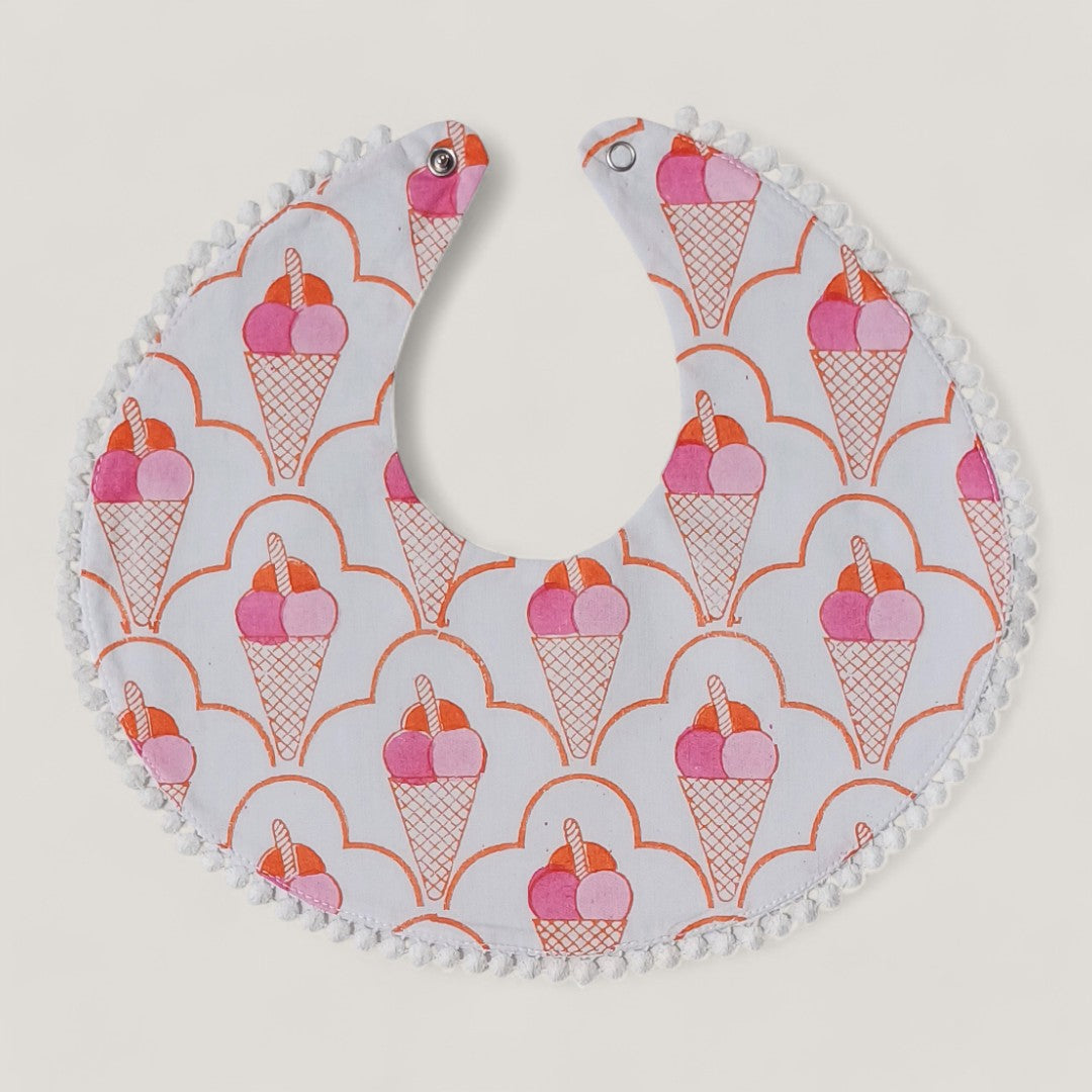 Pink Orange Ice Cream Bib