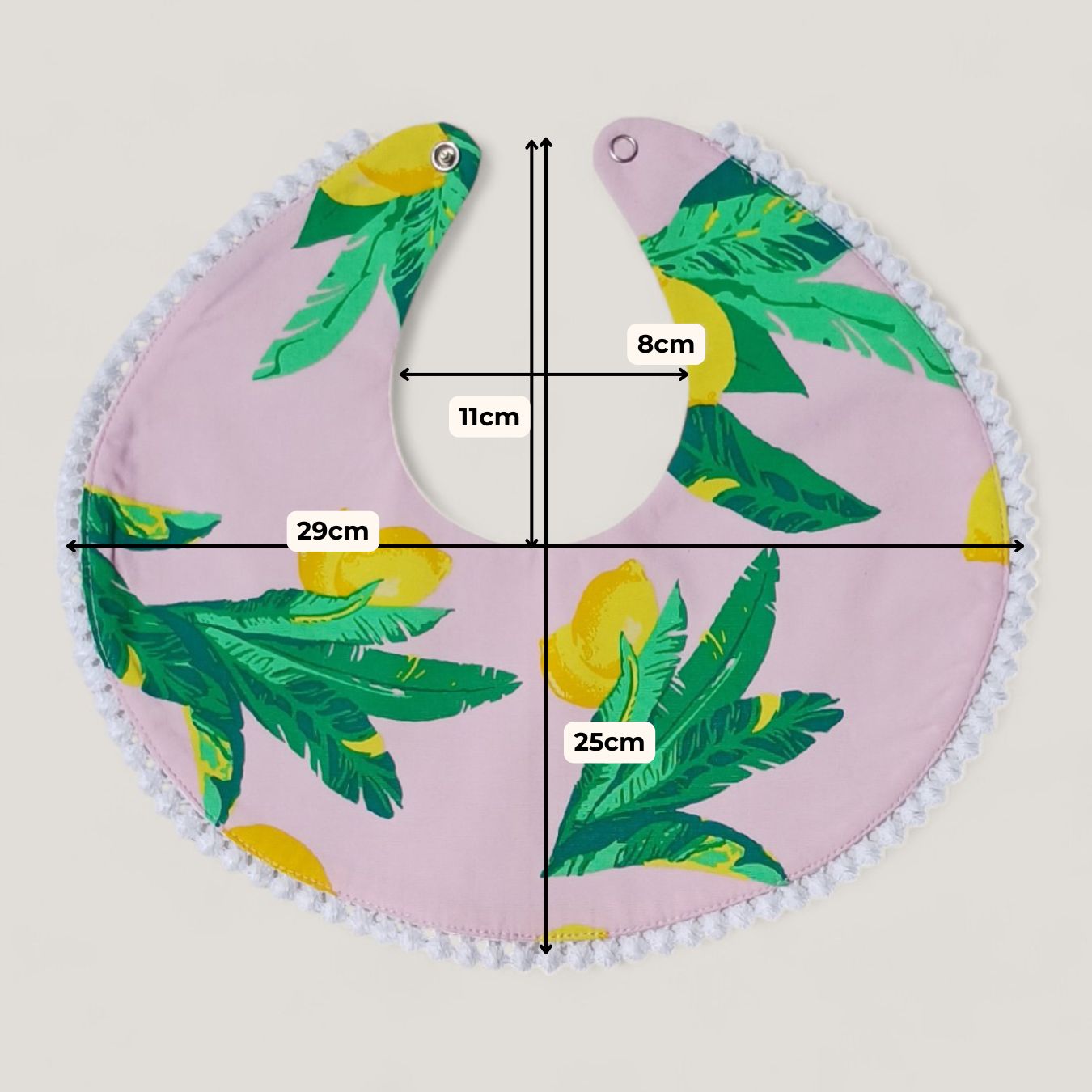 Light Pink Tropical Lemon Bib