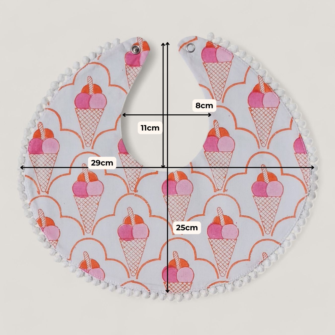 Pink Strawberry Stripe Bib