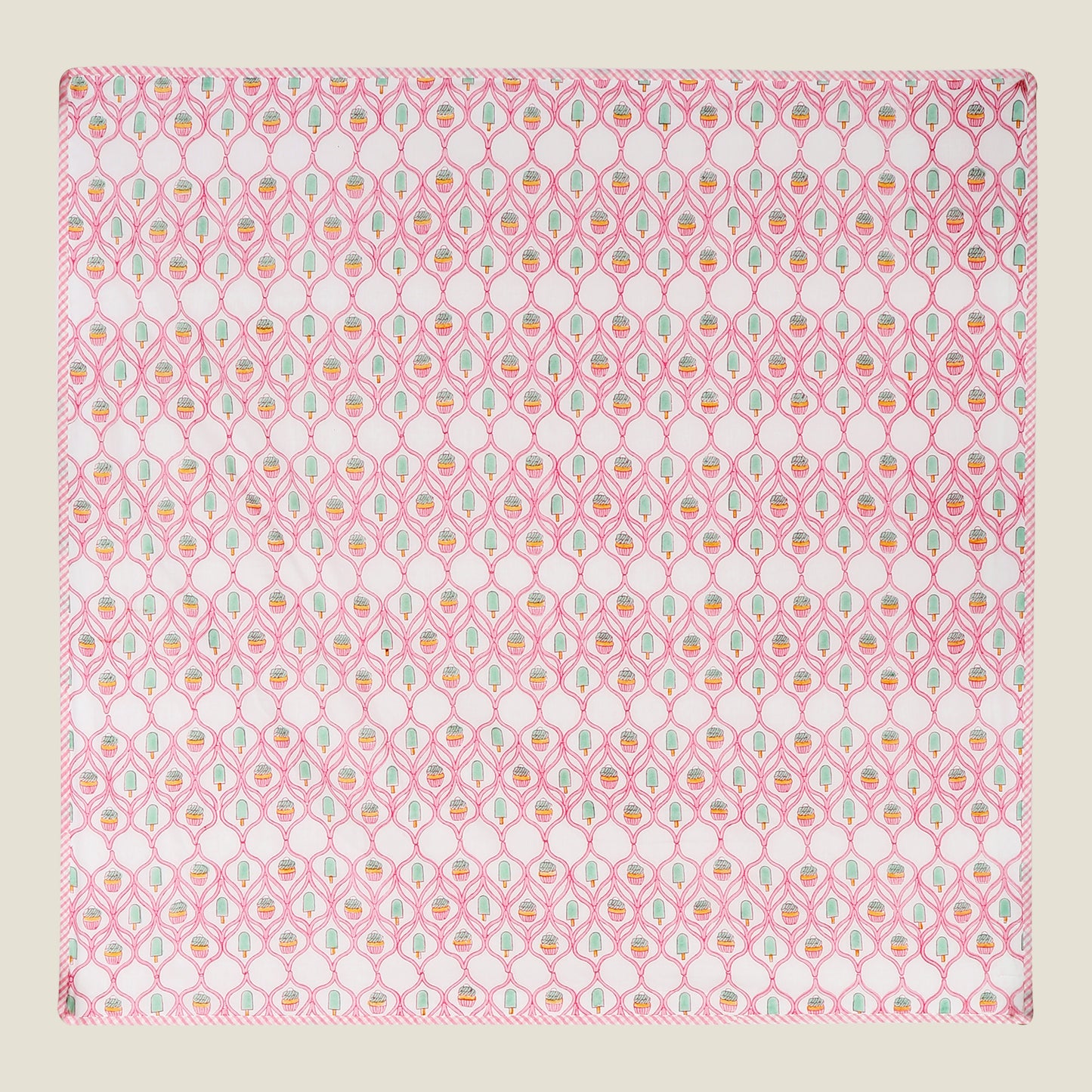 Light Pink Cupcake Popsicle Dohar Blanket
