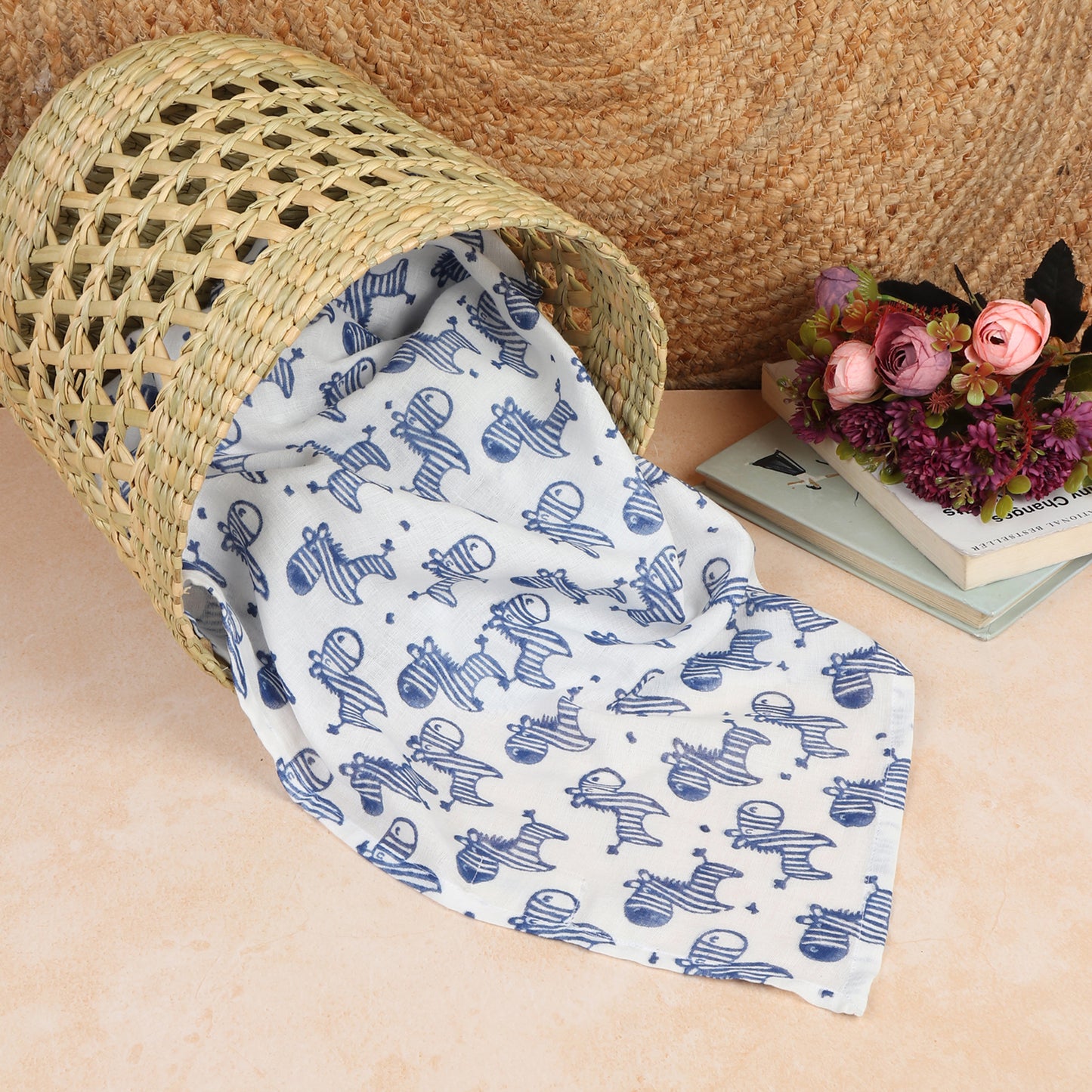 Zeebo the Zebra - Indigo Swaddle
