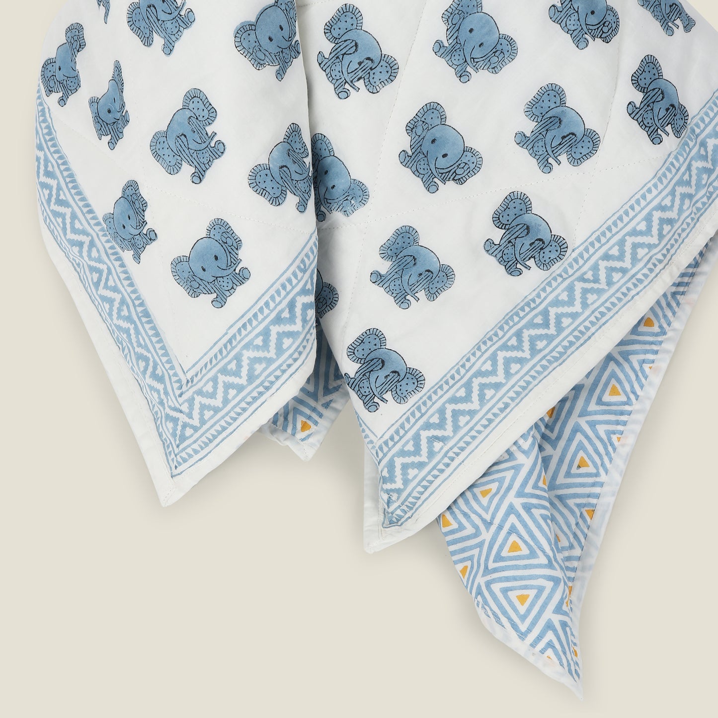 Peekaboo Quilt - Organic Cotton Quilt for Baby & Kids - Blue