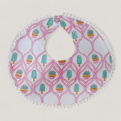 Light Pink Cupcake and Popsicle Bib