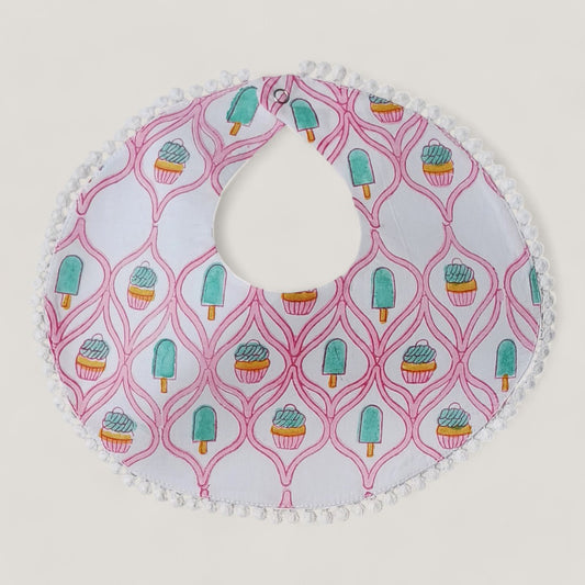 Light Pink Cupcake and Popsicle Bib