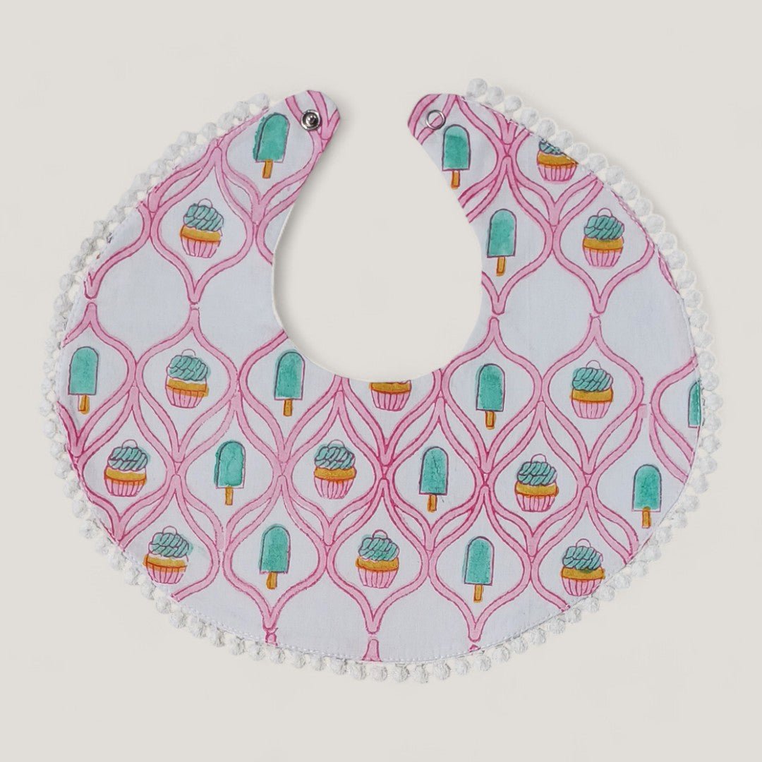 Light Pink Cupcake and Popsicle Bib