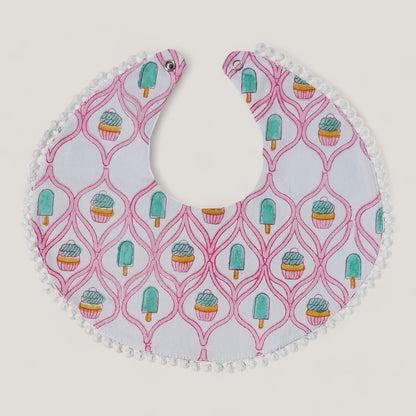 Light Pink Cupcake and Popsicle Bib