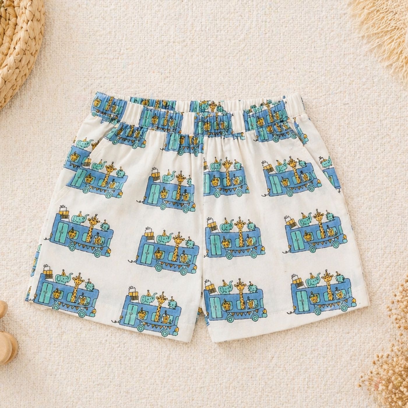 Blue Party Bus Shorts