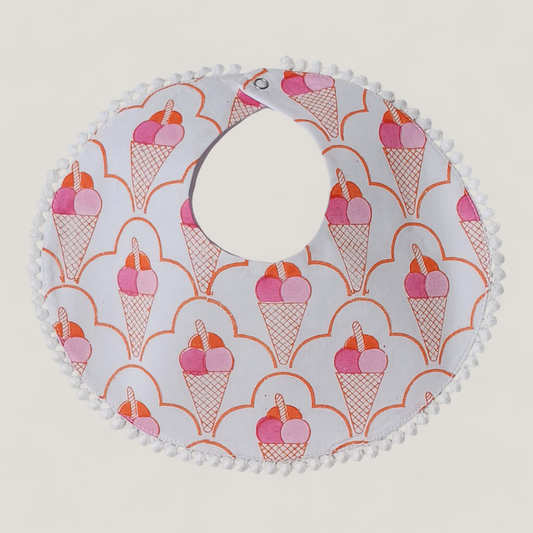 Pink Orange Ice Cream Bib