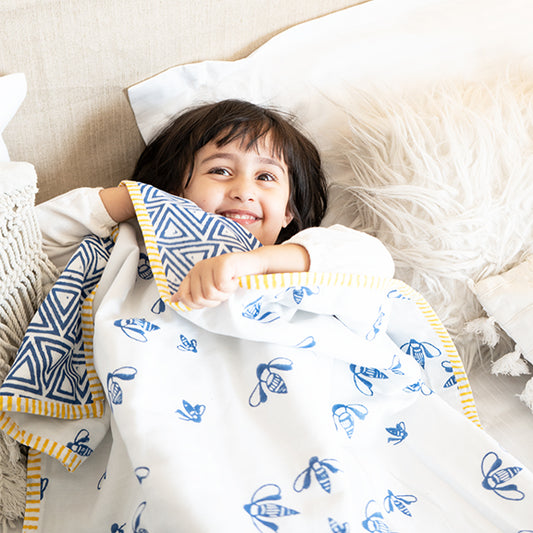 Leebee the Honeybee - Indigo Blanket