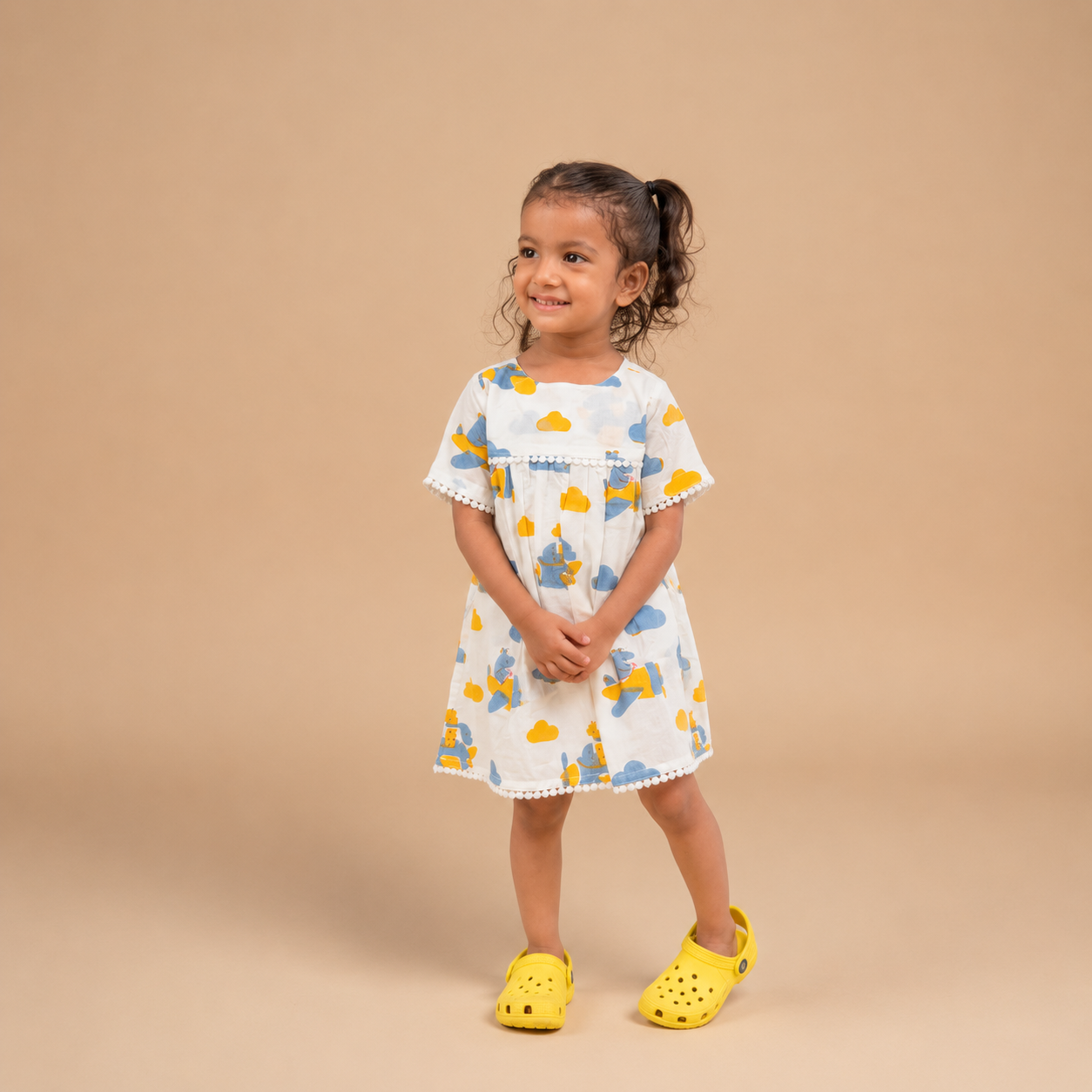 Blue Flying Friends Frock
