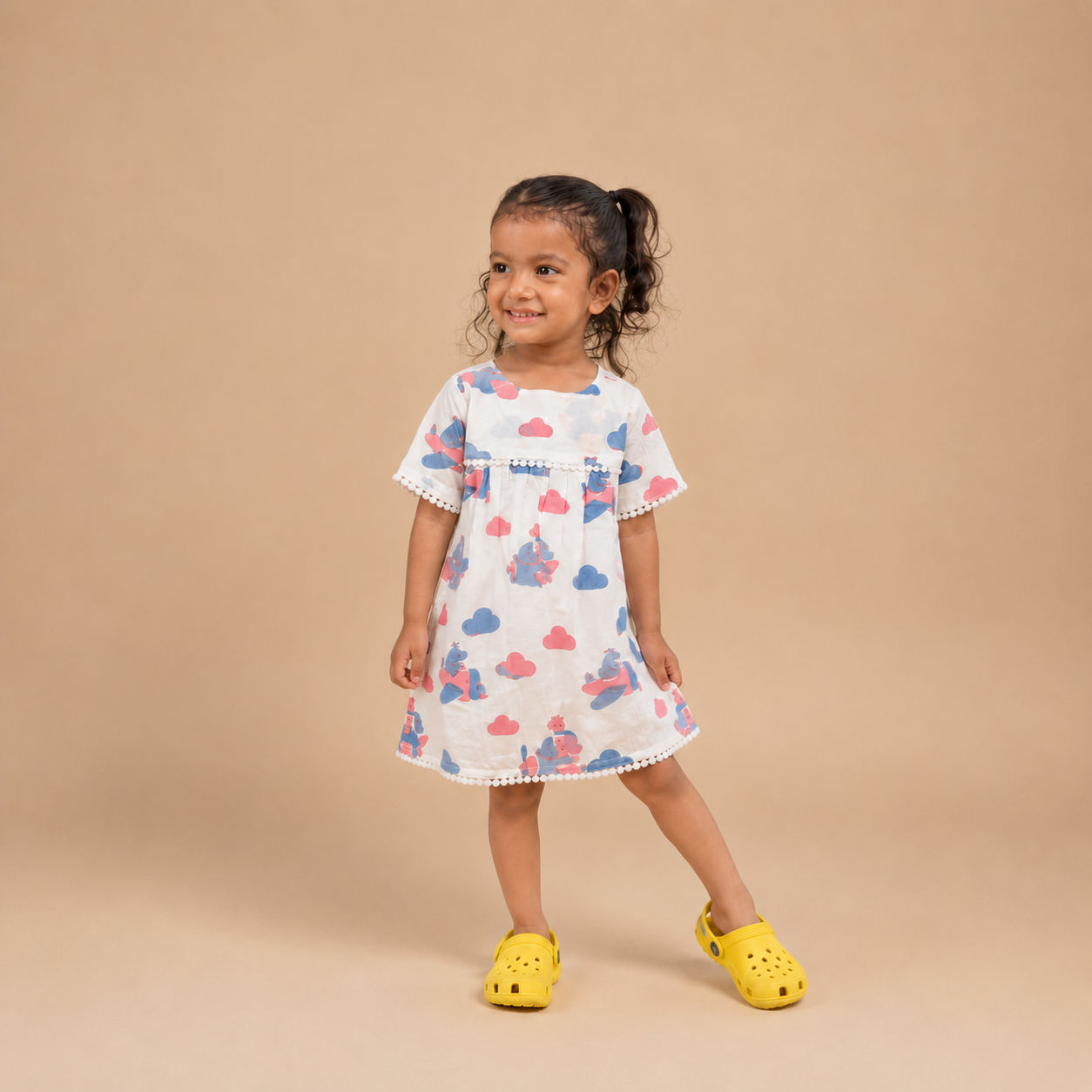 Pink Flying Friends Frock