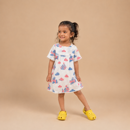 Pink Flying Friends Frock