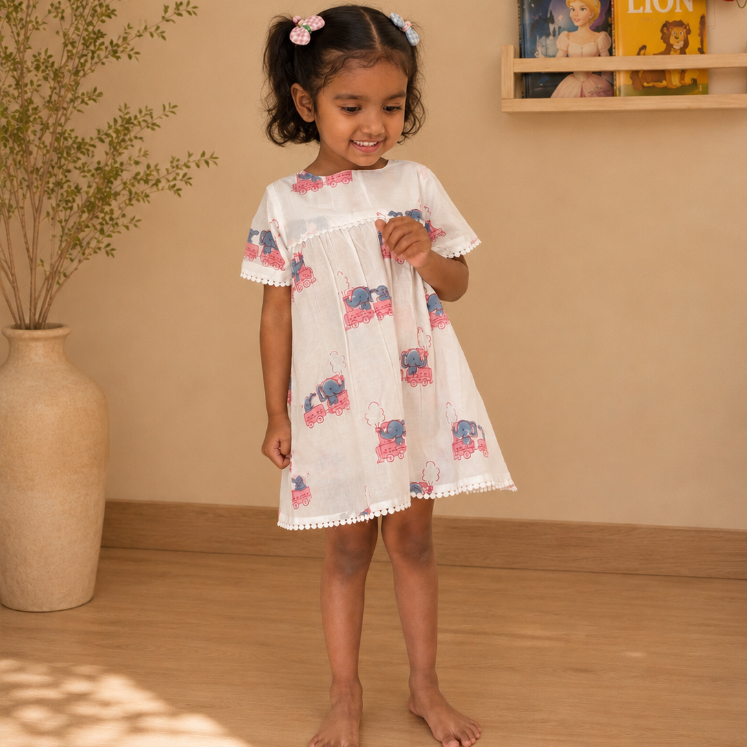Pink Train Besties Frock