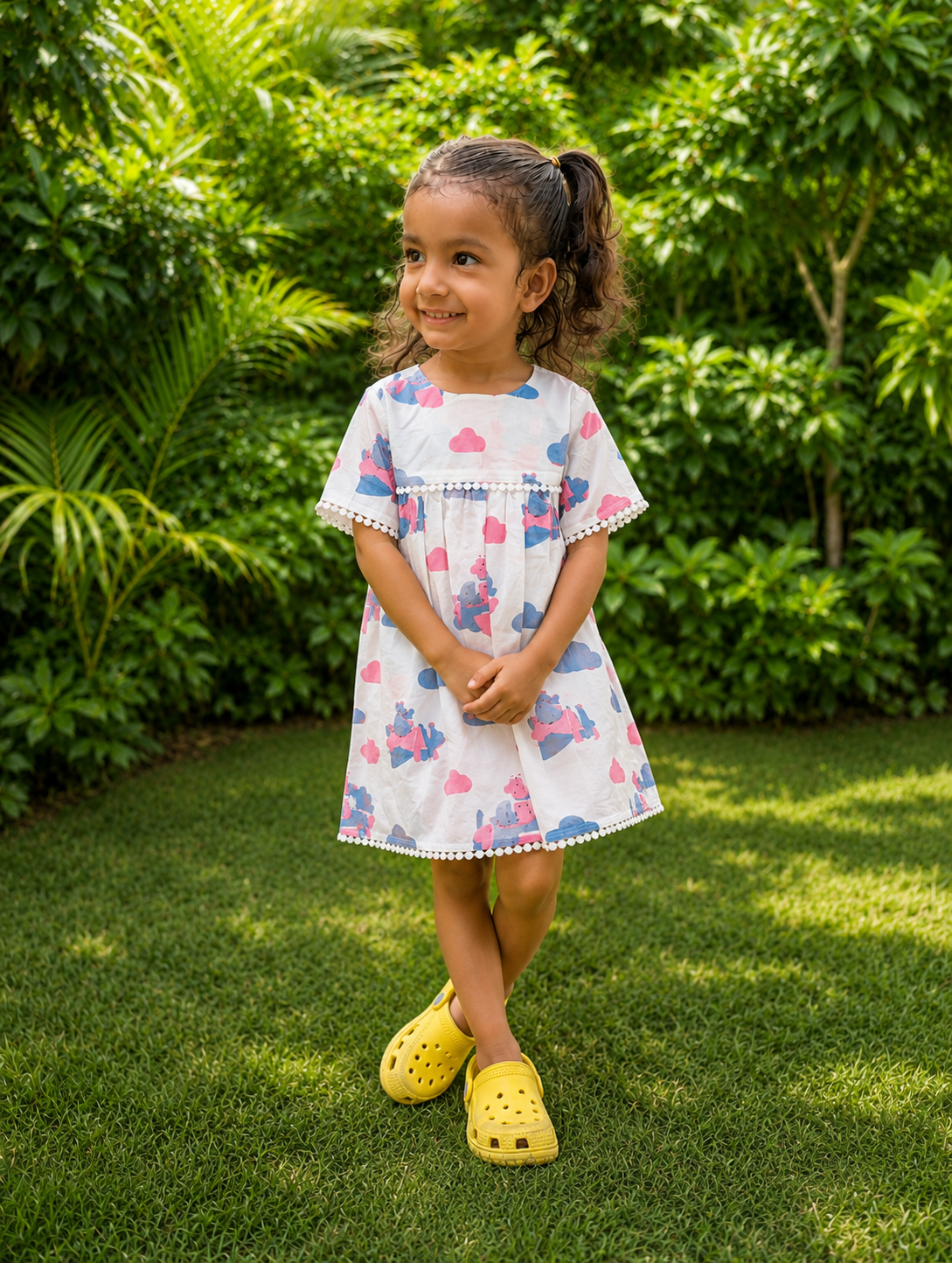 Pink Flying Friends Frock