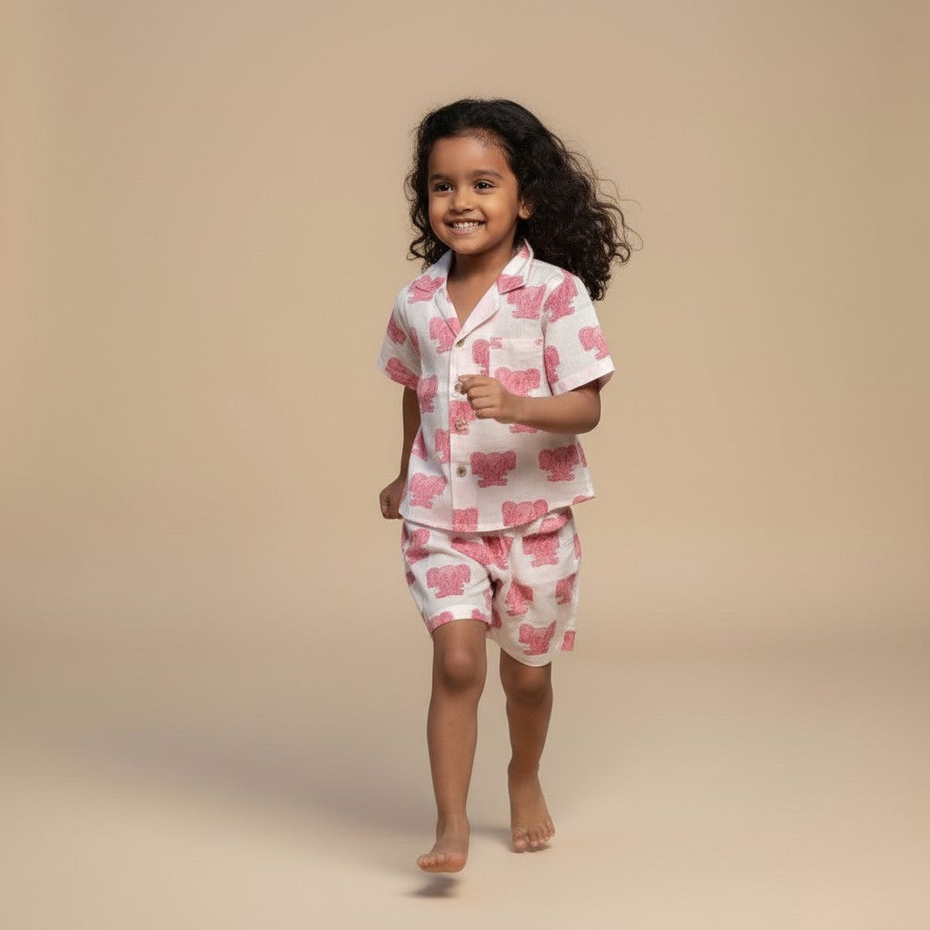 Pink Peekaboo Effa Co-ord Shorts Set