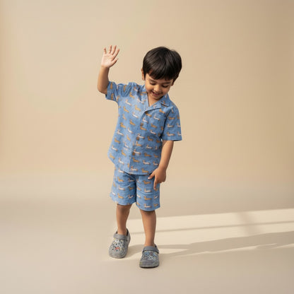 Blue Furry Best Friend Co-ord Short Sets