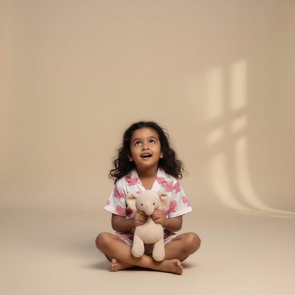 Pink Peekaboo Effa Co-ord Shorts Set