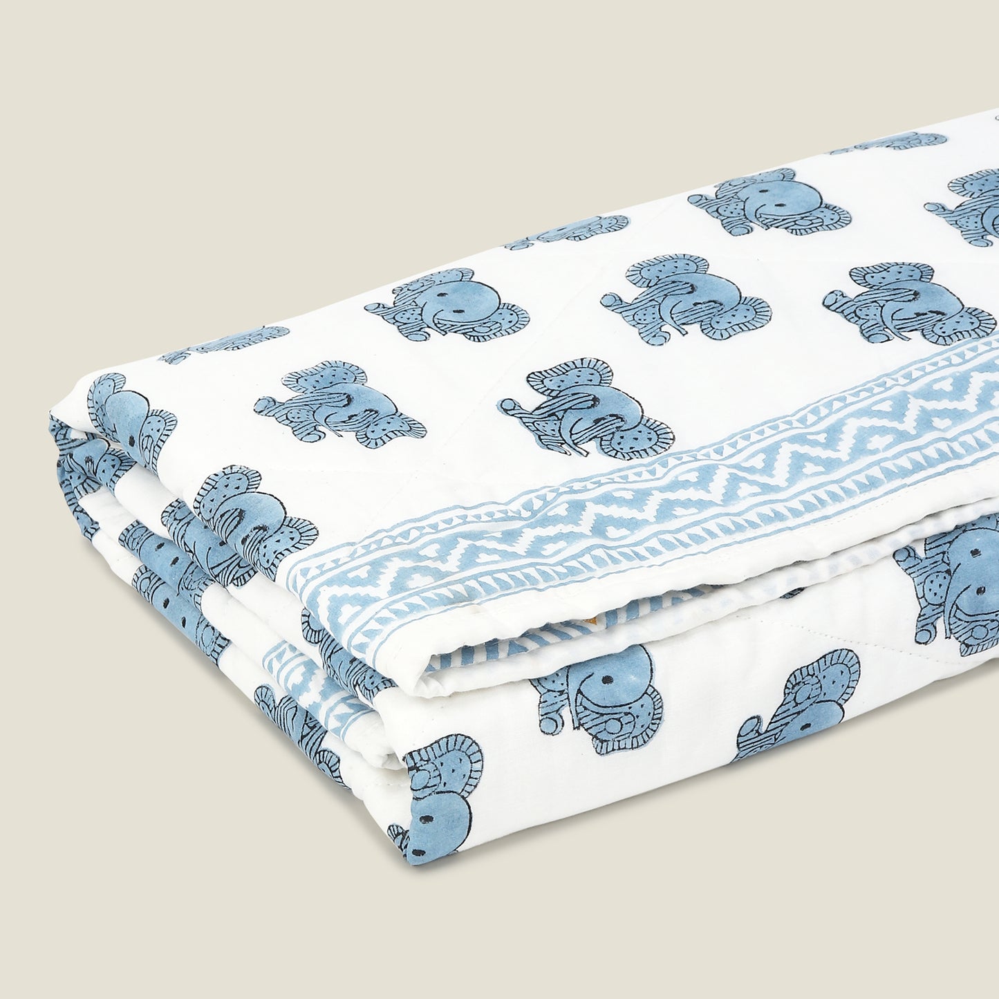 Peekaboo Quilt - Organic Cotton Quilt for Baby & Kids - Blue