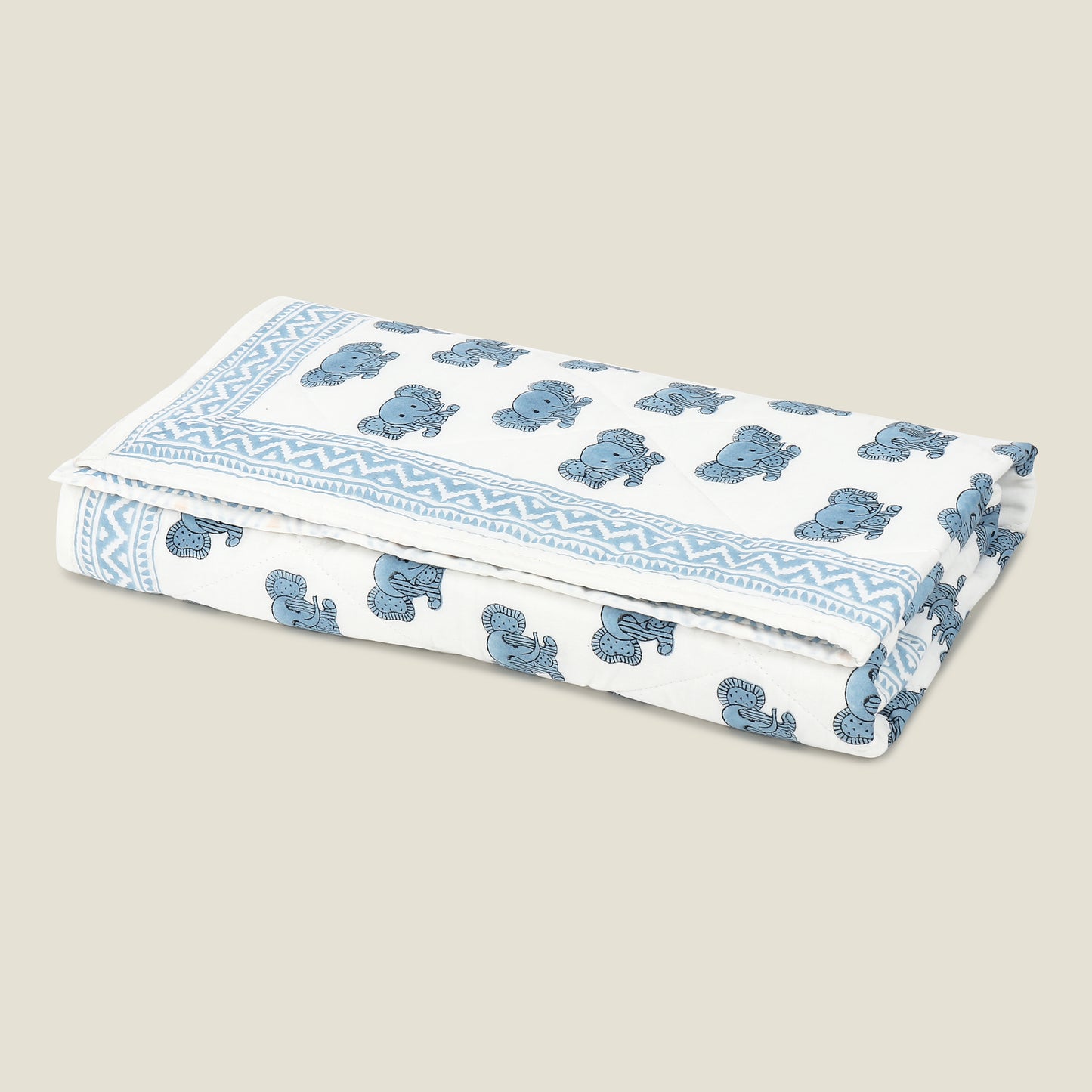 Peekaboo Quilt - Organic Cotton Quilt for Baby & Kids - Blue