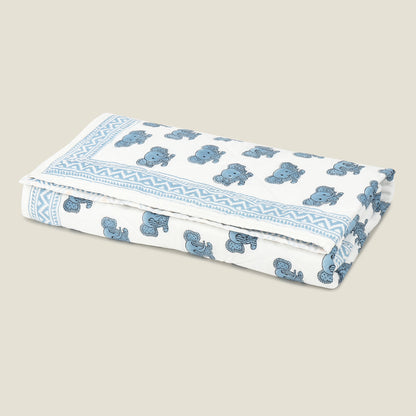 Peekaboo Quilt - Organic Cotton Quilt for Baby & Kids - Blue