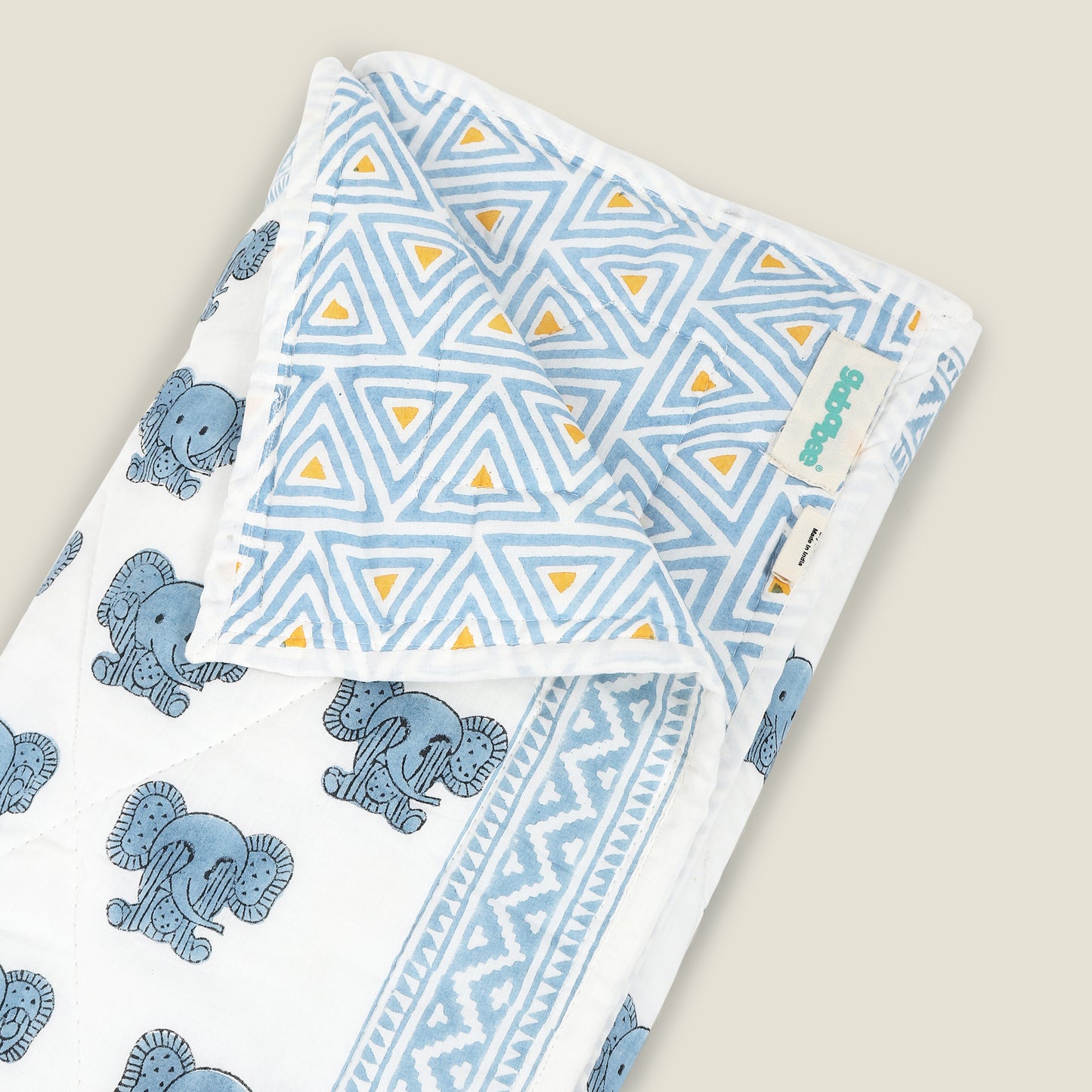 Peekaboo Quilt - Organic Cotton Quilt for Baby & Kids - Blue