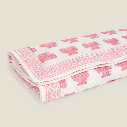 Peekaboo Quilt - Organic Cotton Quilt for Baby & Kids - Pink