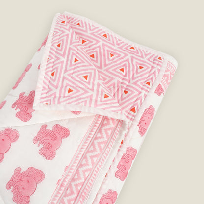 Peekaboo Quilt - Organic Cotton Quilt for Baby & Kids - Pink