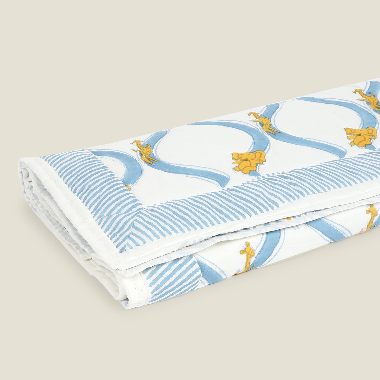 Slide Quilt - Organic Cotton Quilt for Baby & Kids - Blue