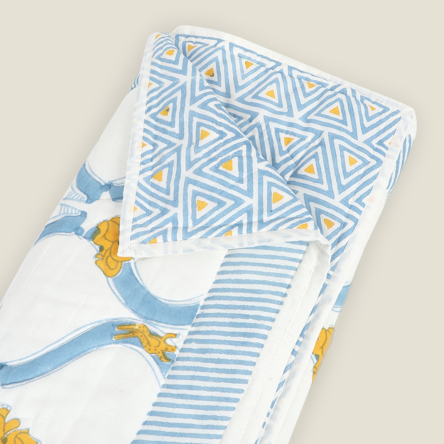 Slide Quilt - Organic Cotton Quilt for Baby & Kids - Blue