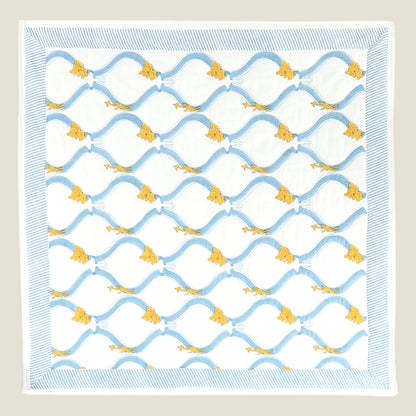 Slide Quilt - Organic Cotton Quilt for Baby & Kids - Blue