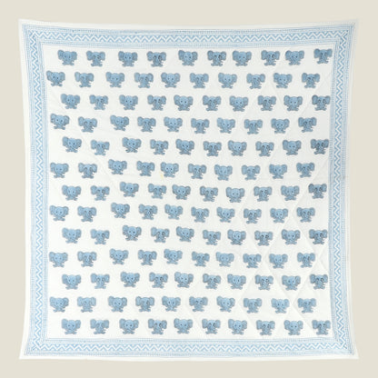 Peekaboo Quilt - Organic Cotton Quilt for Baby & Kids - Blue
