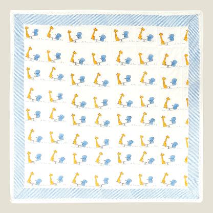 See Saw Quilt - Organic Cotton Quilt for Baby & Kids - Blue