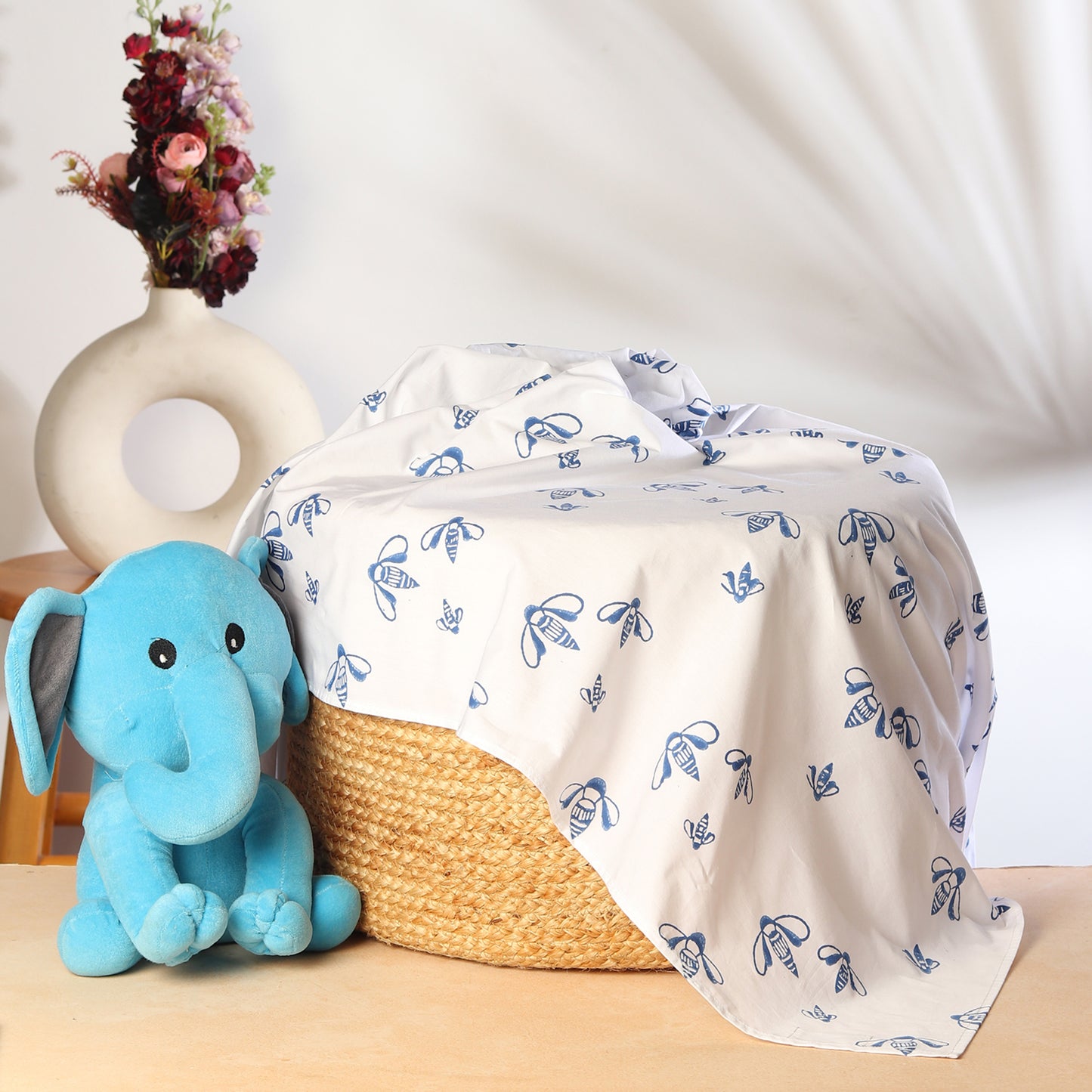 Lee-bee the Honeybee - Indigo Cot Sheet