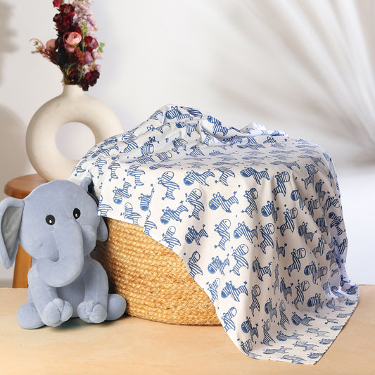 Zeebo the Zebra - Indigo Cot Sheet