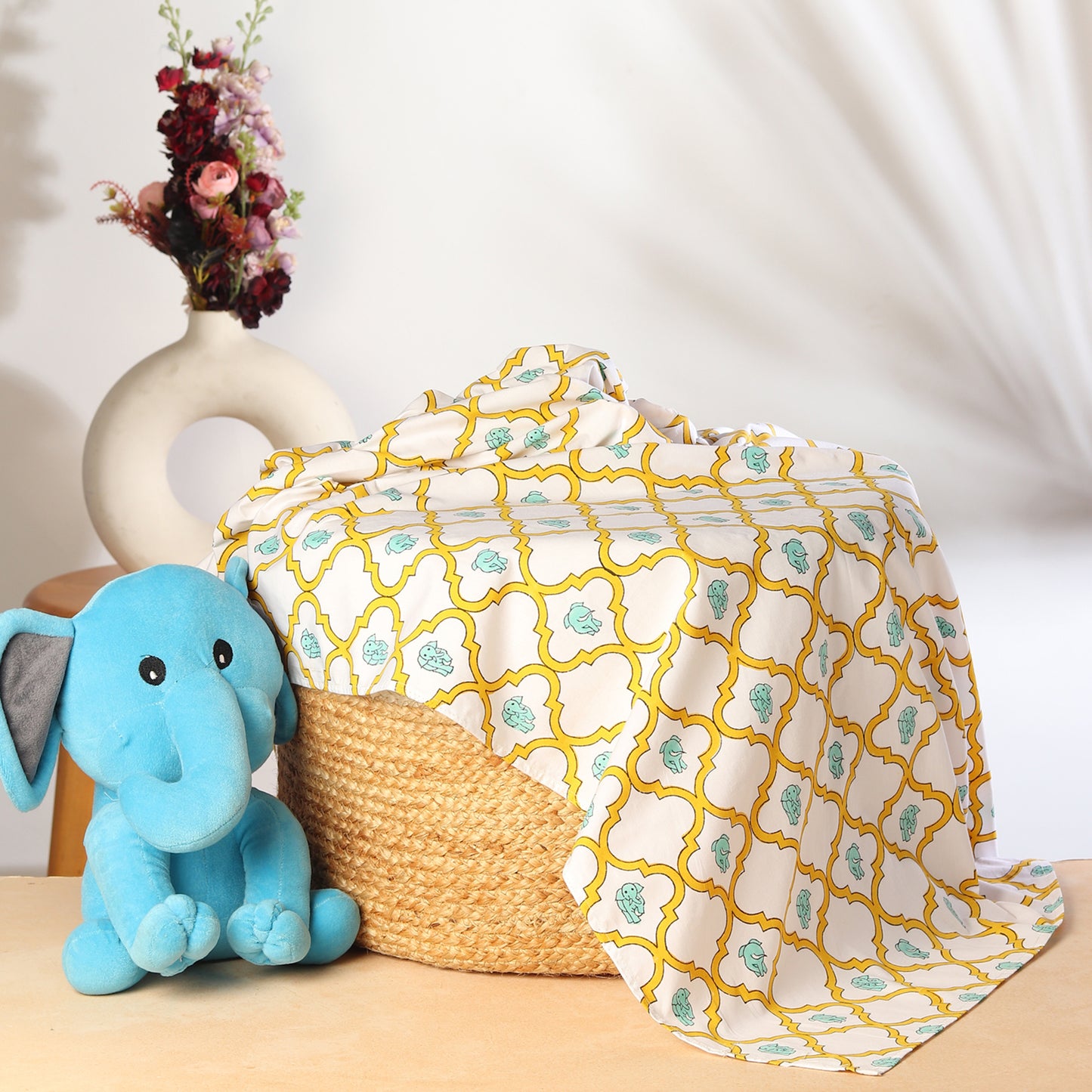 Effa the Elephant - Yellow Cot Sheet