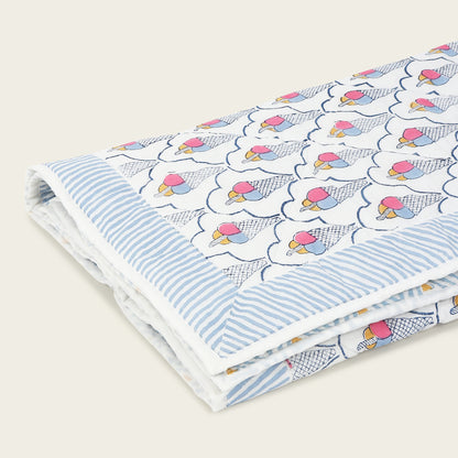 Ice Cream Quilt -  Organic Cotton Quilt for Baby & Kids - Blue