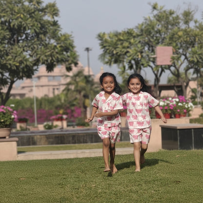 Pink Peekaboo Effa Co-ord Shorts Set
