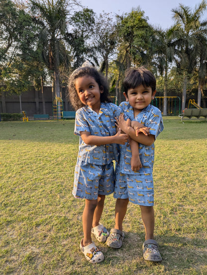 Blue Furry Best Friend Co-ord Short Sets