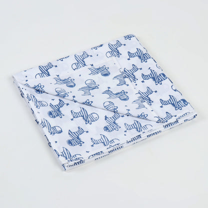 Zeebo the Zebra - Indigo Cot Sheet