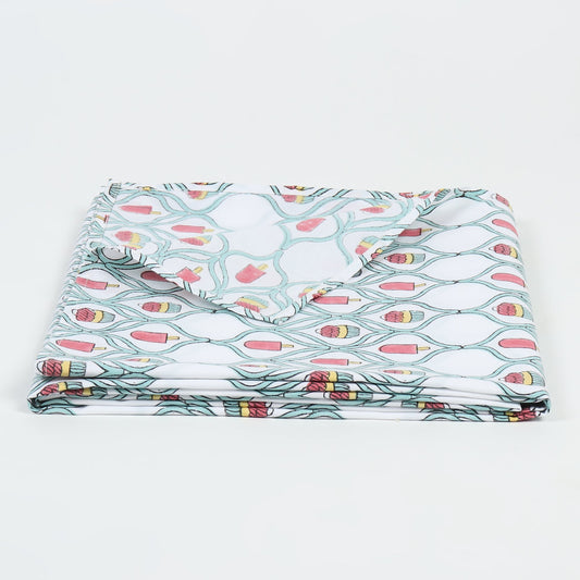 Puppke the Cupcake - Turquoise Cot Sheet
