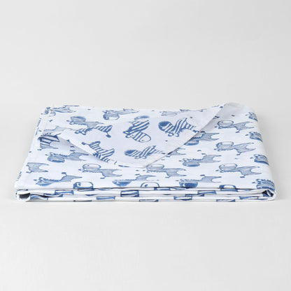 Zeebo the Zebra - Indigo Cot Sheet